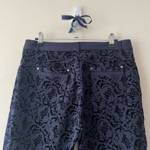 INSIGHT SIZE 4 VELVET EMBROIDERED PATTERN NAVY AND BLACK PANTS
